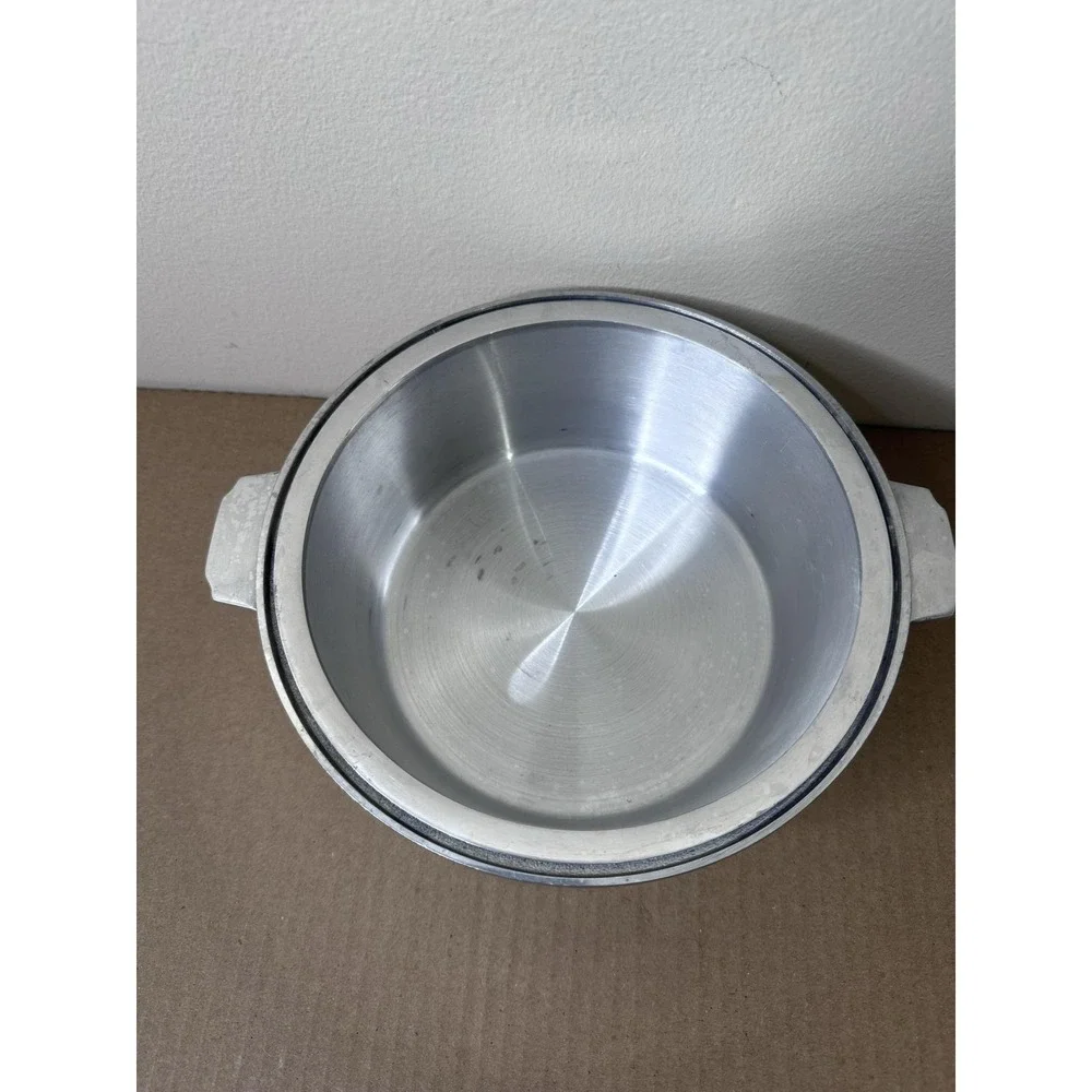 Vintage Miracle Maid Cookware Aluminum Double Boiler Saucepan Pot W Lid 7 In USA